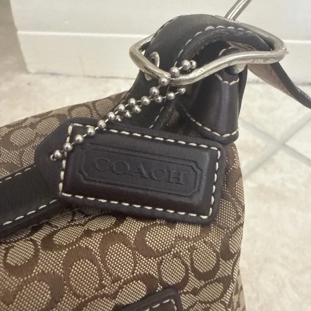 Coach MINI 6332 Vintage Demi Y2K SoHo Signature C Canvas Bag W/Leather Trim